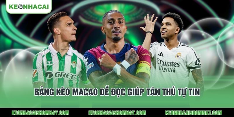 Bảng kèo Macao dễ đọc giúp tân thủ tự tin